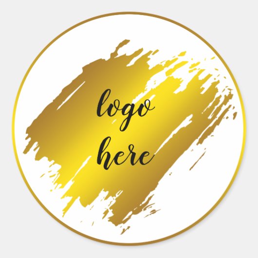 Gold Cirkel Rings Splatter Glitter Custom Logo Ronde Sticker (Voorkant)