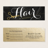 Gold Ciseaux Coiffeuse Salon coiffeuse Rendez-vous (Devant & derrière)