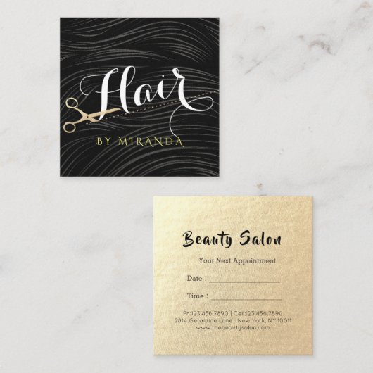 Gold Ciseaux Coiffeuse Salon coiffeuse Rendez-vous (Devant / Derrière)