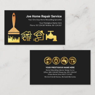 Gold City Silhouette Paint Brush Visitekaartje