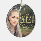 Gold Class of 2022 Afstuderen Photo Keramisch Ornament (Links)