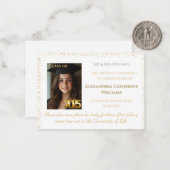 Gold Class of 2025 Graduation Faire-part Card (Devant/Arrière en situation)