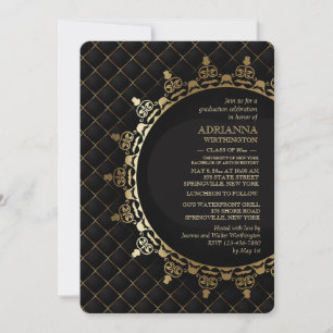 Gold Classic Afstuderen Invitation Kaart