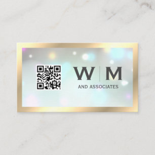 Gold Classic Monogram QR CODE Business Visitekaartje
