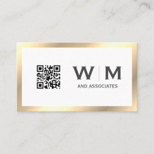 Gold Classic Monogram QR-CODE Visitekaartje
