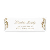 Gold Classic Script retouradres Etiket (Voorkant)