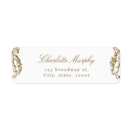 Gold  Classic Script retouradres Etiket (Voorkant)