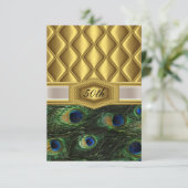 Gold classique Peacock Invitation d'anniversaire (Debout devant)