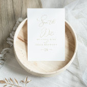 Gold Classy Chic Minimalist Save the Date Briefkaa Briefkaart