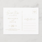 Gold Classy Chic Minimalist Save the Date Briefkaa Briefkaart (Achterkant)