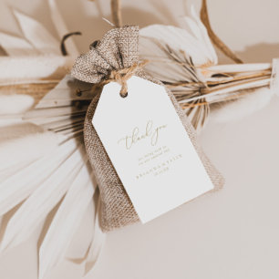 Gold Classy Chic Minimalist Weddenschap Hartelijk Cadeaulabel