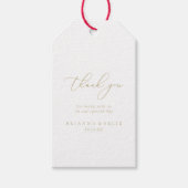 Gold Classy Chic Minimalist Weddenschap Hartelijk Cadeaulabel (Voorkant)