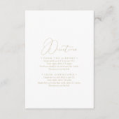Gold Classy Chic Minimalist Wedding Directions Informatiekaartje (Voorkant)