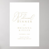 Gold Classy Chic Rehearsal Dinner Welkom Poster (Voorkant)