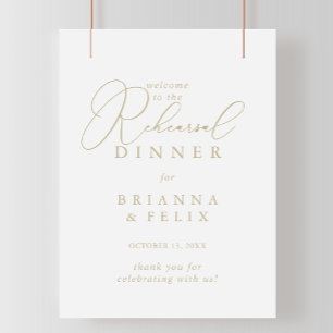 Gold Classy Chic Rehearsal Dinner Welkom Poster