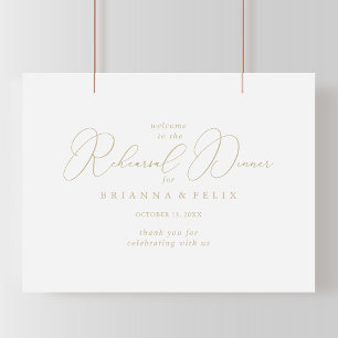Gold Classy Chic Rehearsal Dinner Welkom Poster