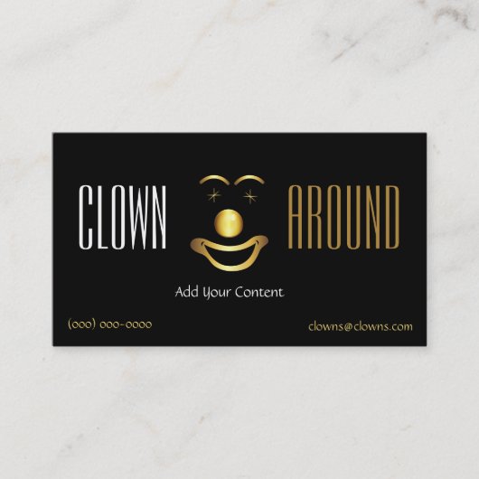 Gold Classy Clown Logo Visitekaartje (Voorkant)