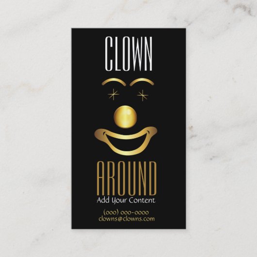 Gold Classy Clown Logo Visitekaartje (Voorkant)