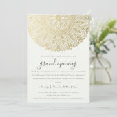 Gold Classy  Mandala Grand Opening Invite Bedankkaart (Staand voorkant)