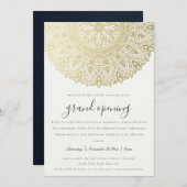 Gold Classy  Mandala Grand Opening Invite Bedankkaart (Voorkant / Achterkant)