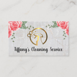 Gold Cleaning Spray Rozen van marmer Maid Visitekaartje