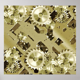 Gold Clockwork-besturingselementen 2 Poster