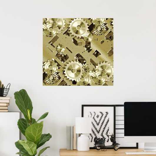 Gold Clocwork control 2 Poster (Bureau à domicile)