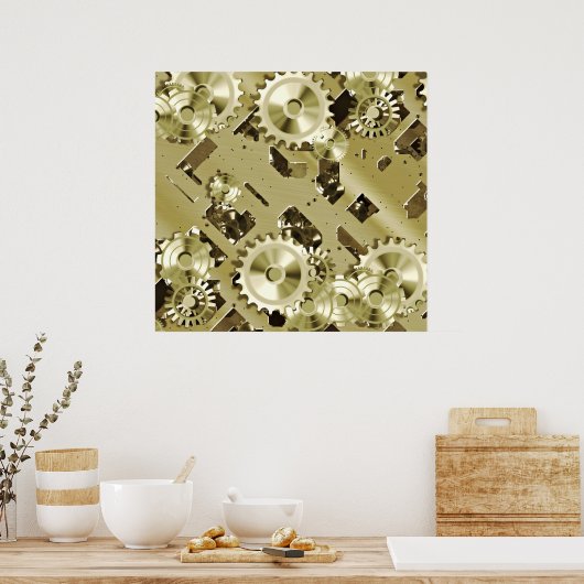 Gold Clocwork control 2 Poster (Cuisine)