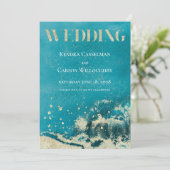 Gold Coast Aqua Surf Moderne Weddenschap Kaart (Staand voorkant)