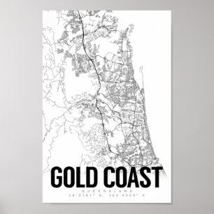 Gold Coast Australia Minimalist Map Art Poster