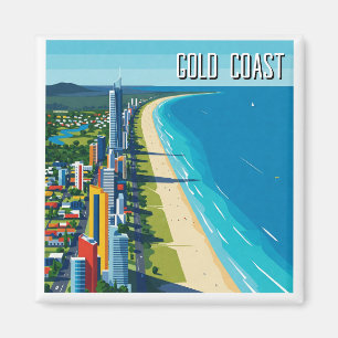 Gold Coast Australia Travel Abstract ontwerp Magneet