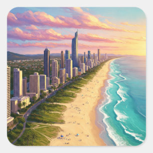 Gold Coast Australië Reizen Vierkante Sticker
