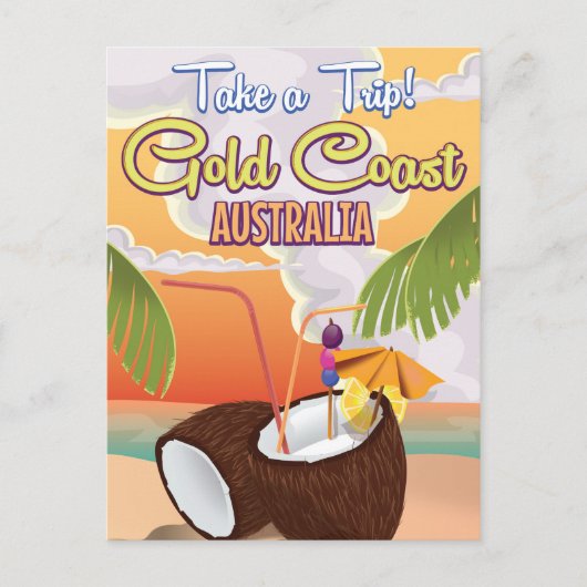 Gold Coast, Australische reisposter Briefkaart (Voorkant)