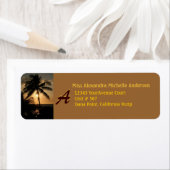 Gold Coast Zonsondergang Palmboom met Monogram Etiket (Insitu)