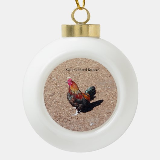 Gold Cockerel Rooster ornament (Voorkant)