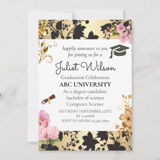 Gold college universiteit afstuderen start kaart (Voorkant)