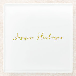 Gold Color Calligrafie Professioneel Glazen Onderzetter