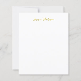 Gold Color Calligraphie moderne Nom propre feuille