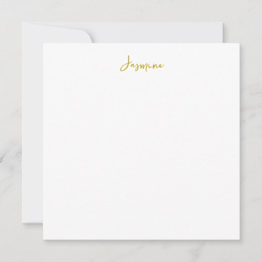 Gold Color Calligraphy Professional Nom Carte Plat (Devant)