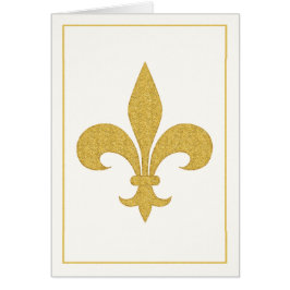 Gold Color Fleur-de-Lis op Light Cream Color Kaart