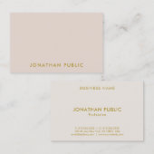 Gold Color Font Elegant Professional Sjabloon Visitekaartje (Voorkant / Achterkant)