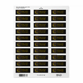 Gold Color Monogram C Retouradreslabels Etiket (Full Sheet)