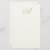 Gold Color Monogram Professional Classical Initial Briefpapier (Voorkant / Achterkant)