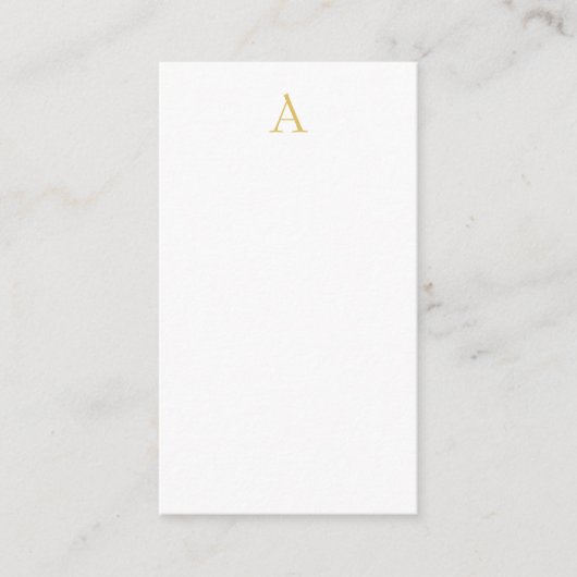 Gold Color Monogram Professional Custom Informatiekaartje (Voorkant)
