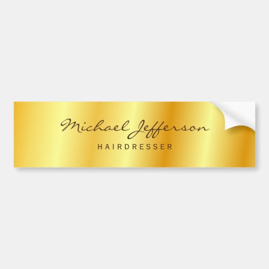 Gold Color Professional-handschrift Bumpersticker (Voorkant)