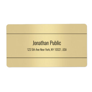 Gold Color Simple Design Sjabloon Verzendadres Etiket
