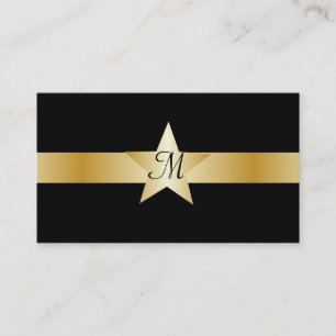 Gold Colored Star Monogramed Visitekaartje