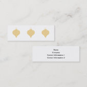 Gold Colour KerstBauble-ontwerp. Mini Visitekaartje (Voorkant / Achterkant)