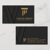 Gold Column-pictogram | Financiële ondernemingen Visitekaartje (Voorkant / Achterkant)