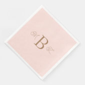 Gold Combo Font Monogram Blush Weddenschap Servet (Hoek)